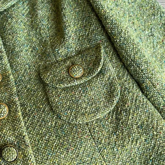 LOFT - Vintage Green Tweed Jacket - SZ 6 - Picture 2 of 11